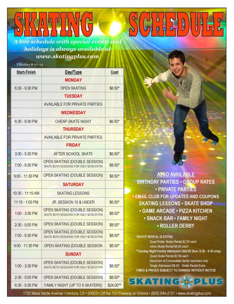 Fall Skating Schedule 2014 Web
